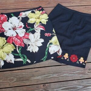 Lot of 2 skirts Casual Corner Andrea Joiner 10 12 floral